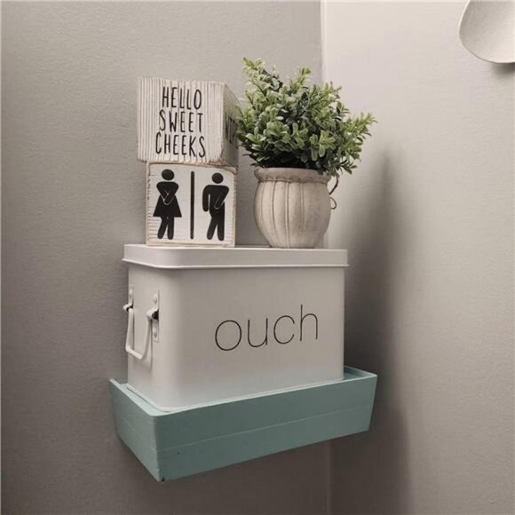Farmhouse Funny Bathroom Decor Signs, (Bathroom Block + Plant + Tray) - Picture 2 of 7